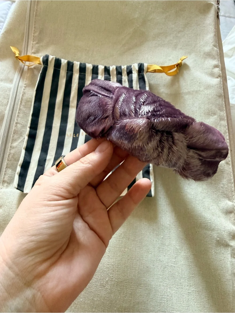 Lele Sadoughi Purple Tinsel Knotted Headband